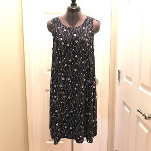 NWOT navy blue dress with floral print